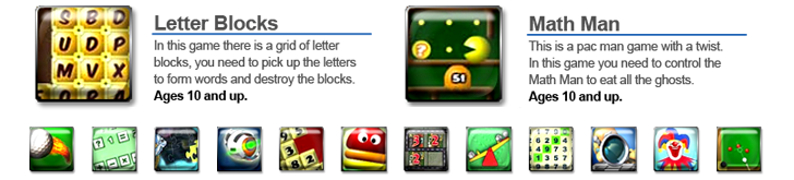 Math Man: This is a pacman game with a twist. In this game you need to control the Math Man to eat all the ghosts.